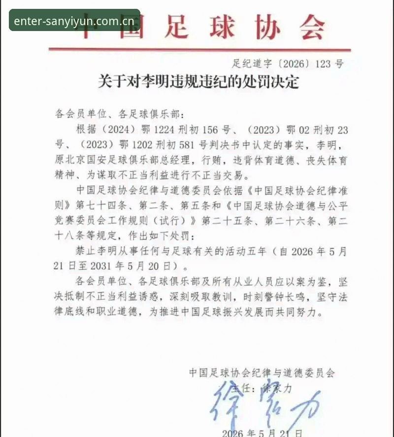 三亿体育运动服务使用指南 中国足协第三批禁足名单深度评测:足球反腐风暴下的行业警示